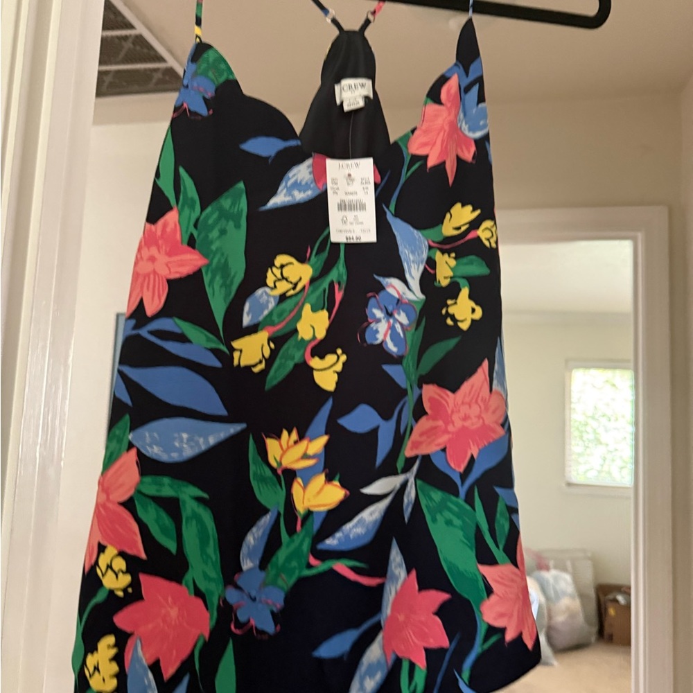 J Crew Floral Sleeveless Top with Vibrant Colors
